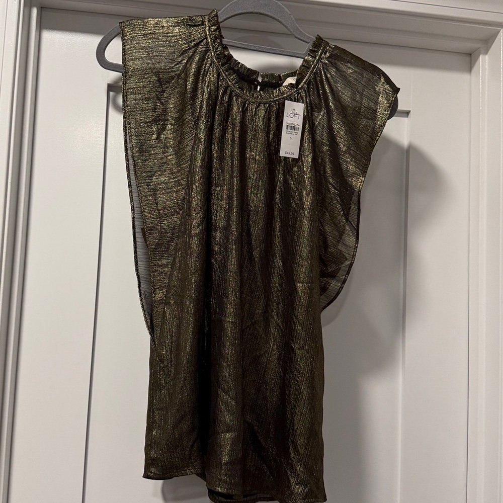 LOFT Metallic Gold Sleeveless Top